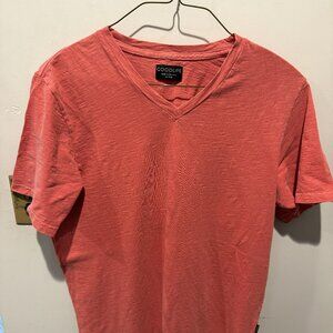 Goodlife XXL V-Neck T-Shirt Red Orange Slub Cotton Made in USA